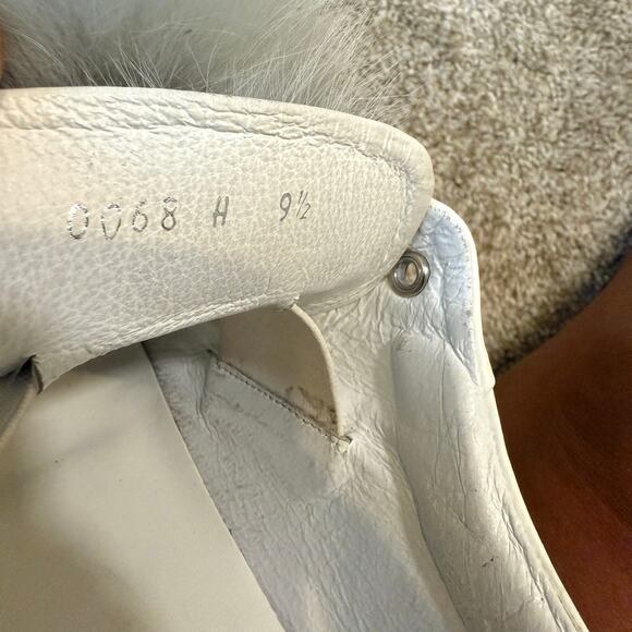 Here/Now 9.5  fox fur Pom Pom platform sneakers 2527 - Picture 3 of 8